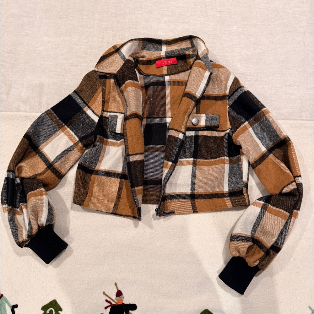 Plaid Cropped Jacket - Picture 2 of 4